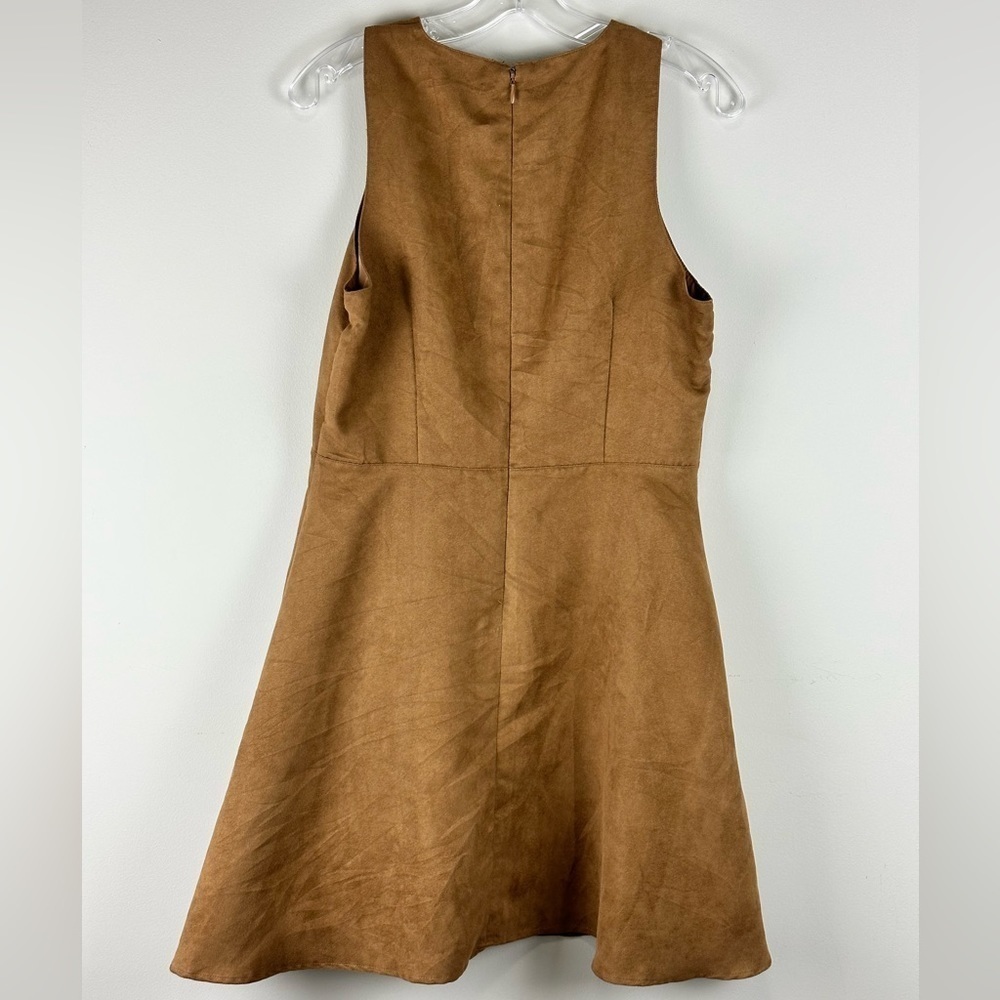 Women's Faux Suede Laser Cut Dress - Picture 6 of 8